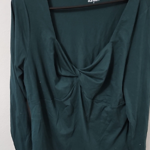 Old Navy Women's Deep Green Twist Blouse - Picture 1 of 6